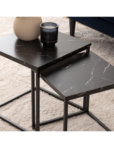 Lot de 2 tables café Jones Noires - Atmosphera