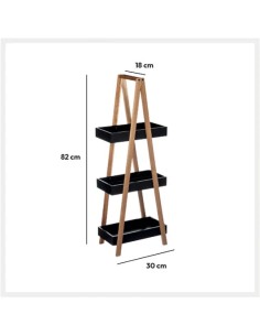 Etagère 3 niveaux Natureo En Acacia Noir Five 2