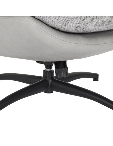 Fauteuil avec pouf Wiliam 99cm Gris Home Deco Factory