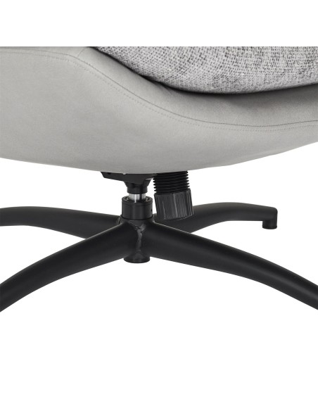 Fauteuil avec pouf Wiliam 99cm Gris Home Deco Factory