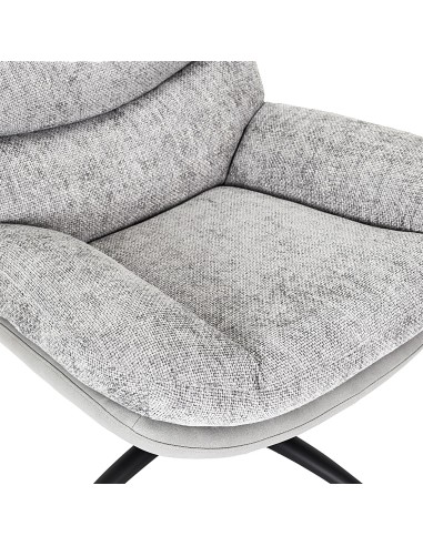 Fauteuil avec pouf Wiliam 99cm Gris Home Deco Factory