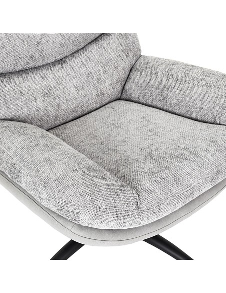 Fauteuil avec pouf Wiliam 99cm Gris Home Deco Factory