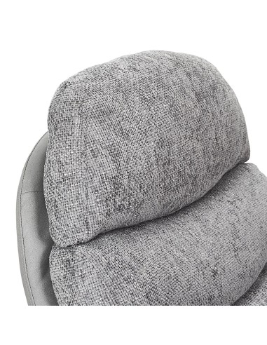 Fauteuil avec pouf Wiliam 99cm Gris Home Deco Factory