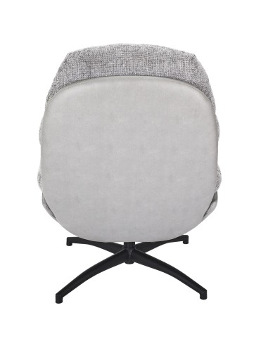Fauteuil avec pouf Wiliam 99cm Gris Home Deco Factory
