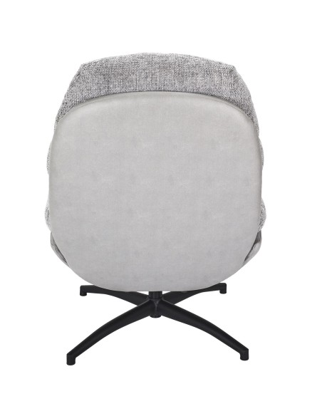 Fauteuil avec pouf Wiliam 99cm Gris Home Deco Factory