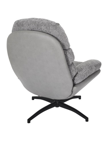 Fauteuil avec pouf Wiliam 99cm Gris Home Deco Factory