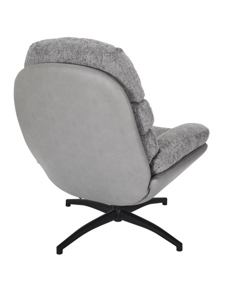 Fauteuil avec pouf Wiliam 99cm Gris Home Deco Factory