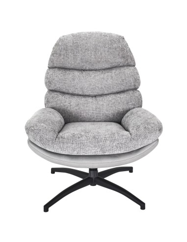 Fauteuil avec pouf Wiliam 99cm Gris Home Deco Factory