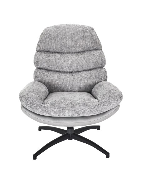 Fauteuil avec pouf Wiliam 99cm Gris Home Deco Factory