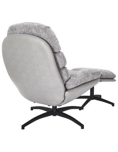 Fauteuil avec pouf Wiliam 99cm Gris Home Deco Factory