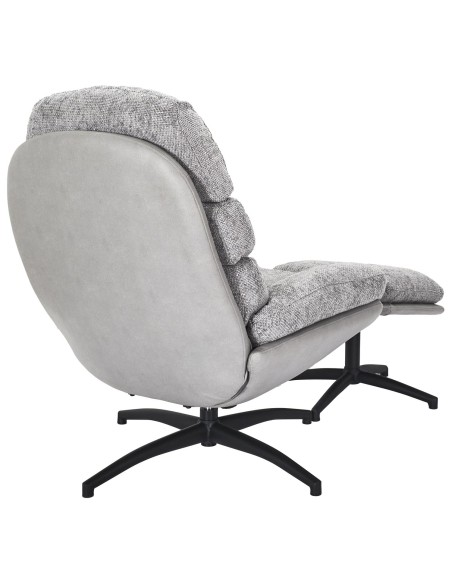 Fauteuil avec pouf Wiliam 99cm Gris Home Deco Factory
