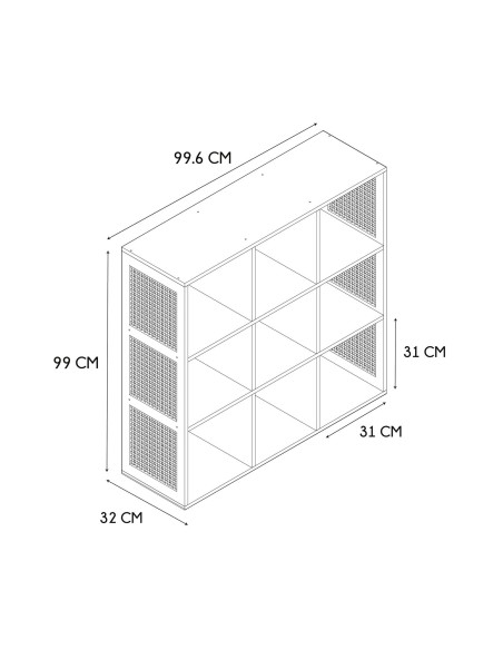Rangement modulable 9 cases Bali Marron Home Deco Factory
