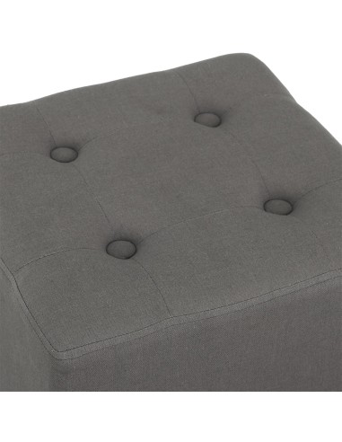 Pouf Carré Hippolyte Gris Home Deco Factory