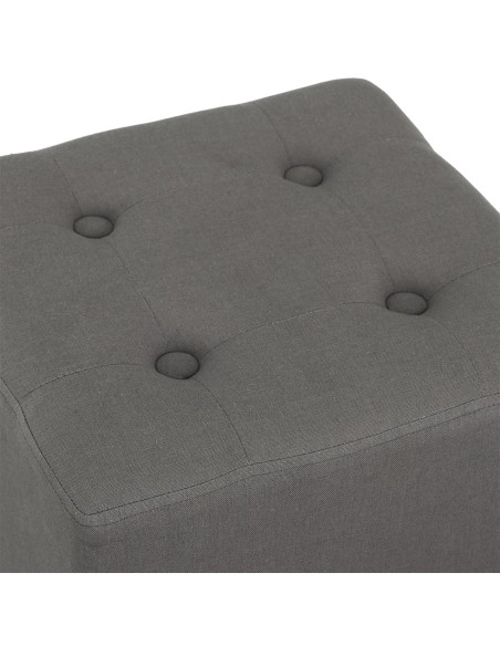 Pouf Carré Hippolyte Gris Home Deco Factory