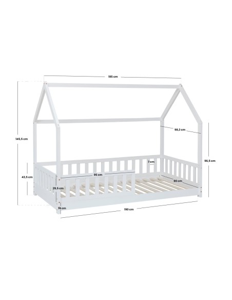 Lit Cabane Enfant Bosco Blanc 90x190 Atmosphera For Kids