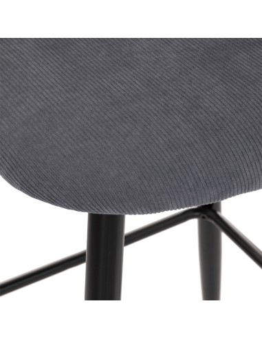 Chaise De Bar En Velours Céleste Gris - Atmosphera