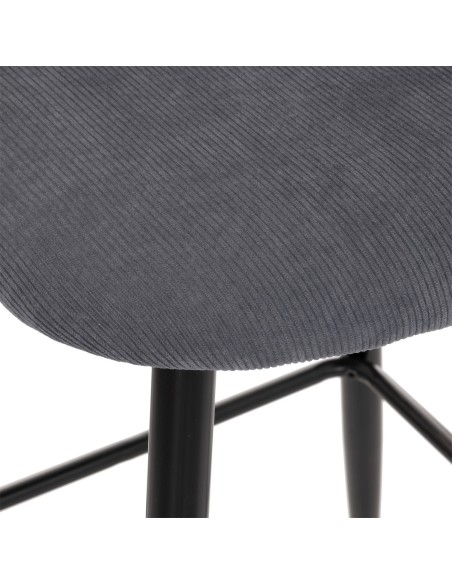Chaise De Bar En Velours Céleste Gris - Atmosphera