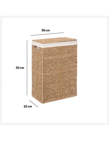 Panier à linge 40L En Roseau Beige Five