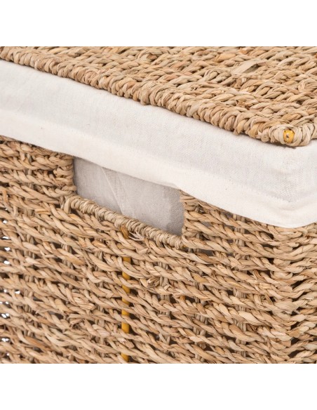 Panier à linge 40L En Roseau Beige Five