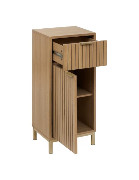 Meuble Bas 2 Effet Bois Portes Tasso Beige Five
