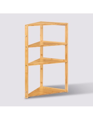 Etagère D'angle 3 Niveaux En Bambou Five