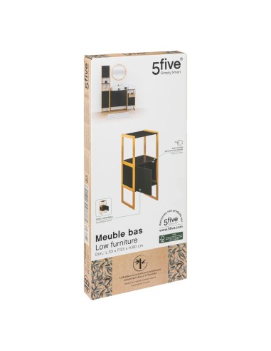 Meuble Bas Sous Lavabo Naturéo Noir Five