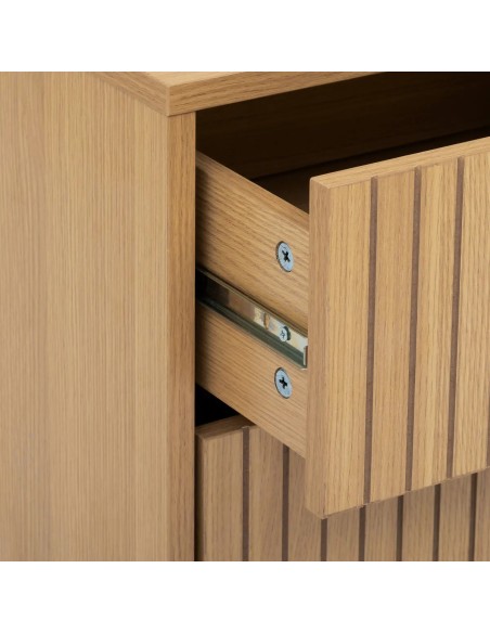 Table De Chevet 2 Tiroirs Tasso Beige Five