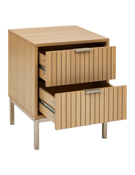 Table De Chevet 2 Tiroirs Tasso Beige Five