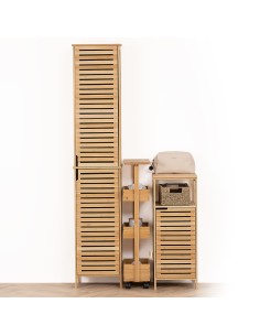 Desserte Roulante 4 niveaux En Bambou Five 2