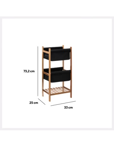 Étagère 3 Niveaux Acacia Noir Five