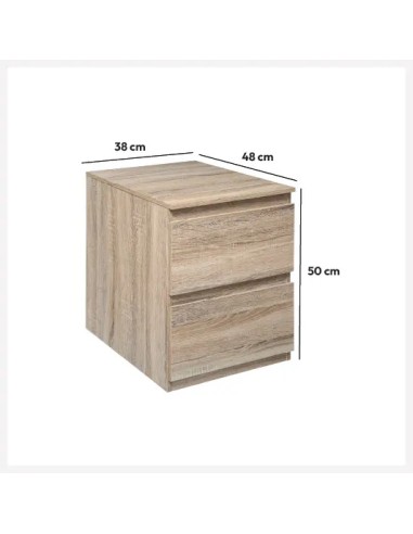 Table De Chevet 2 tiroirs Dolo Beige Five