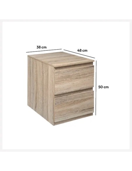 Table De Chevet 2 tiroirs Dolo Beige Five