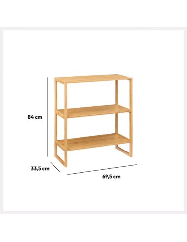 Étagère 2 Niveaux En Bambou Beige Five