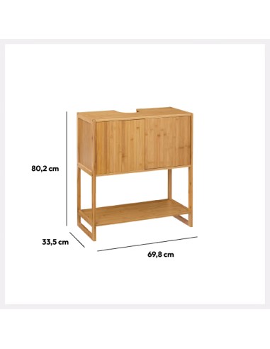 Meuble Lavabo En Bambou Marron Five