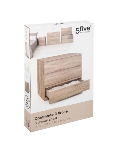 Commode 3 Tiroirs Dolo Beige Five