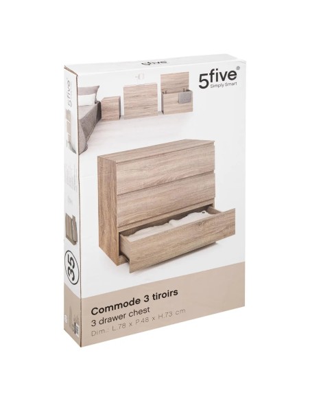 Commode 3 Tiroirs Dolo Beige Five