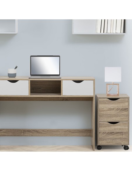 Caisson 2 Tiroirs Sur Roulettes Naturel Five