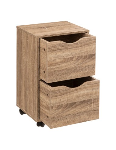 Caisson 2 Tiroirs Sur Roulettes Naturel Five