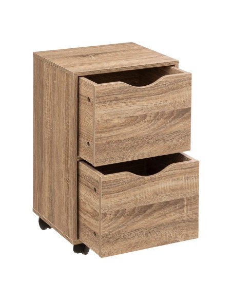 Caisson 2 Tiroirs Sur Roulettes Naturel Five