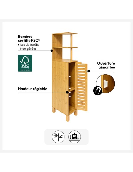 Meuble WC Sicela En Bambou Marron Five