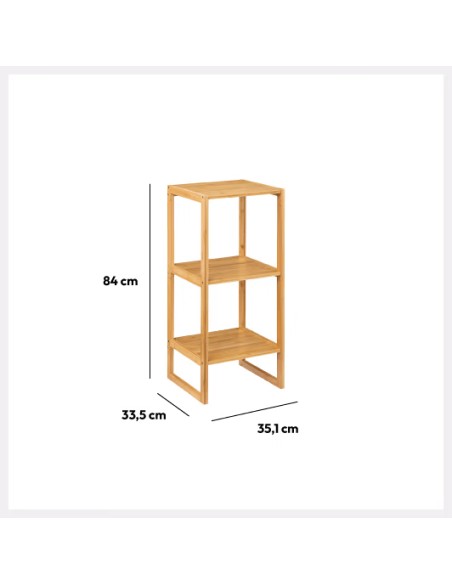 Étagère 2 plateaux En Bambou Beige Five