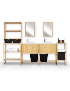 Étagère 2 plateaux En Bambou Beige Five 2