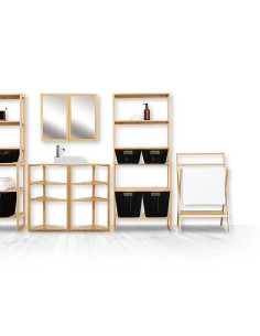 Étagère 2 Niveaux En Bambou Beige Five 2