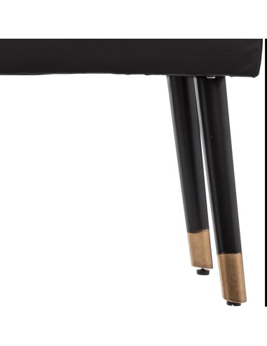 Banc Salome 100x35 En Velours Noir Atmosphera