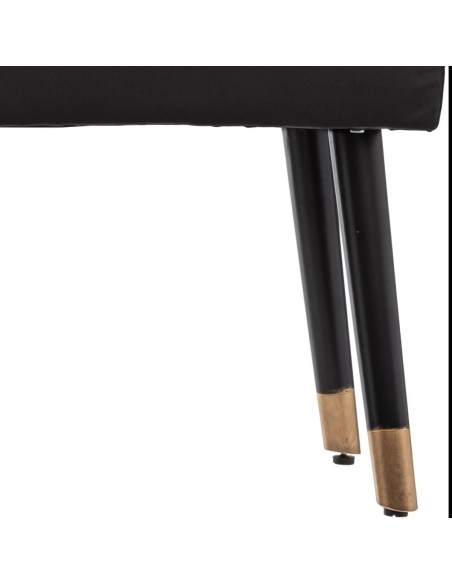 Banc Salome 100x35 En Velours Noir Atmosphera
