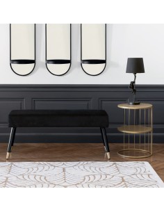 Banc Salome 100x35 En Velours Noir Atmosphera 2