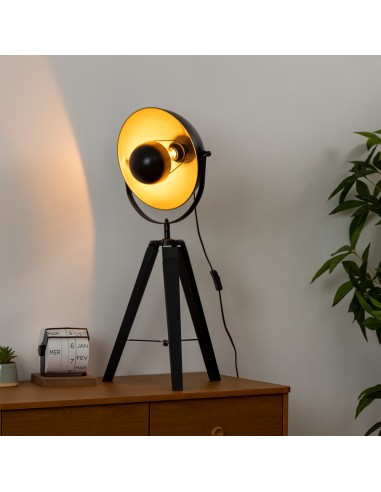 Lampe Trépied Lahti Haut 70 cm Noir Atmosphera