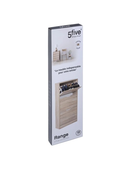 Meuble Range Chaussures 3 Tiroirs Gris Five