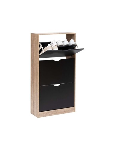 Range Chaussures 3 Tiroirs Noir Beige Five