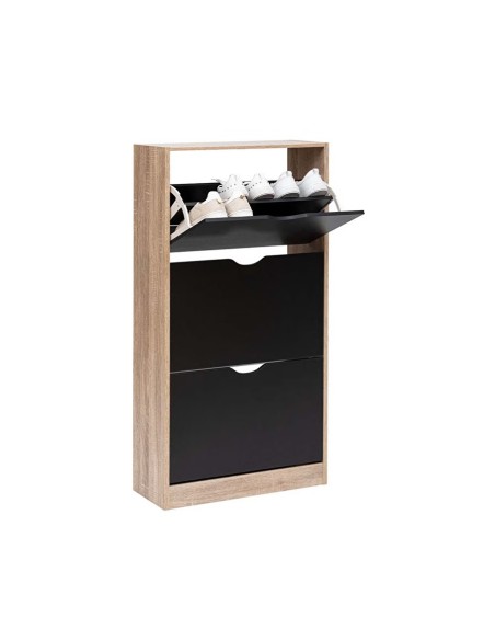 Range Chaussures 3 Tiroirs Noir Beige Five